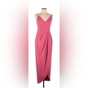 BHLDN Pink wrap cocktail dress